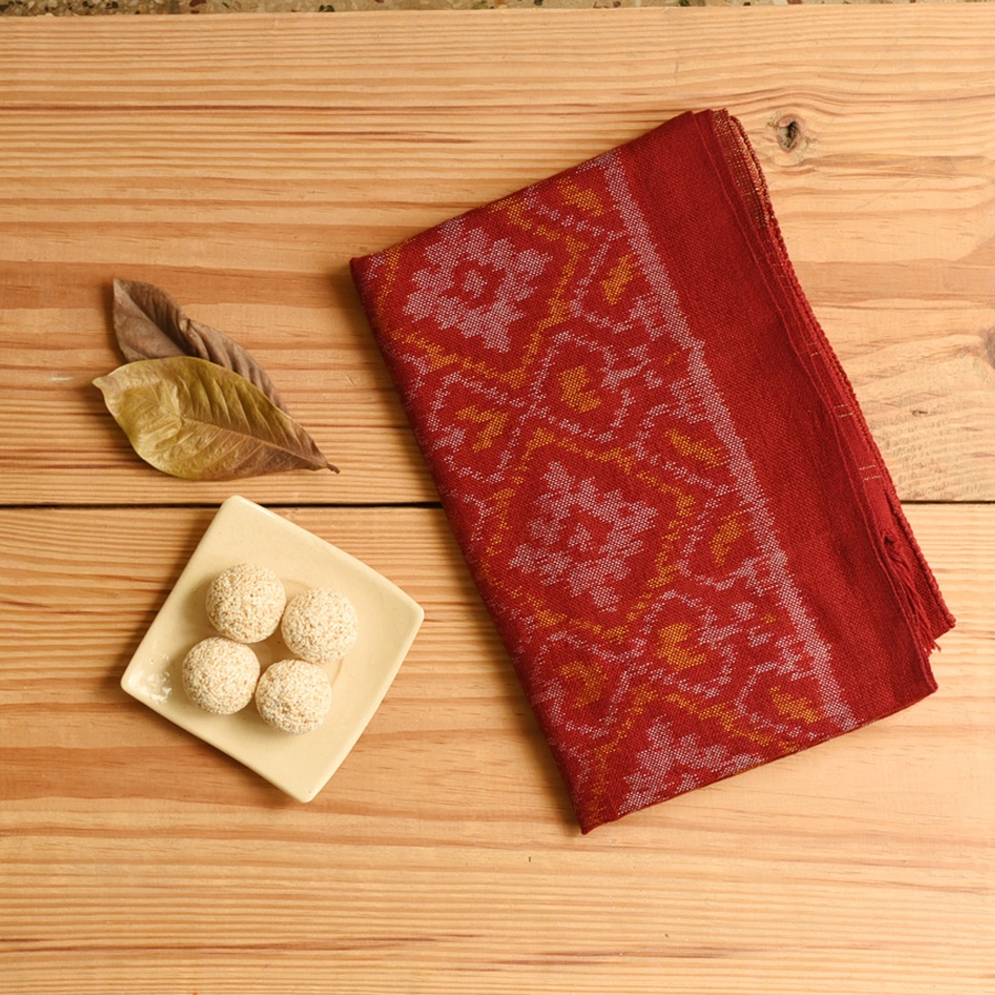 shop Woolen Patola Muffler ~ Maroon Diamond 