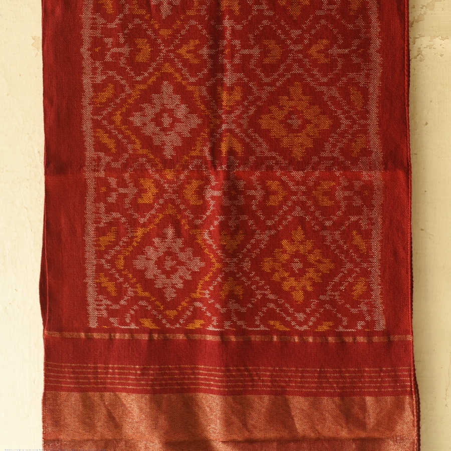 shop Woolen Patola Muffler ~ Maroon Diamond 