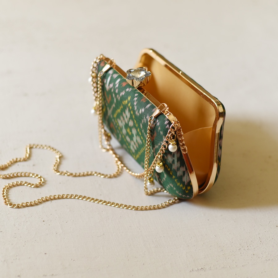 shop Patola Clutch / Green Sling Bag