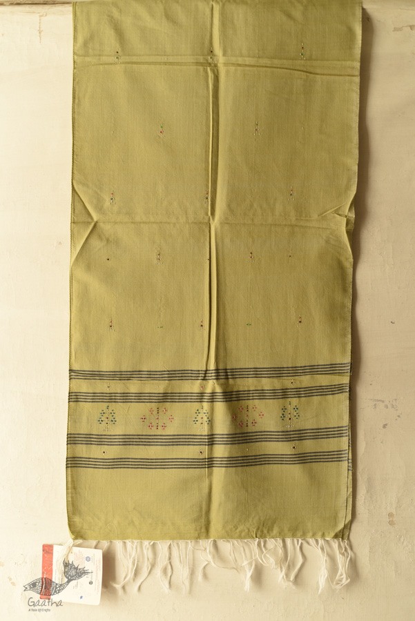 shop Handwoven Tangaliya Cotton Green Stole