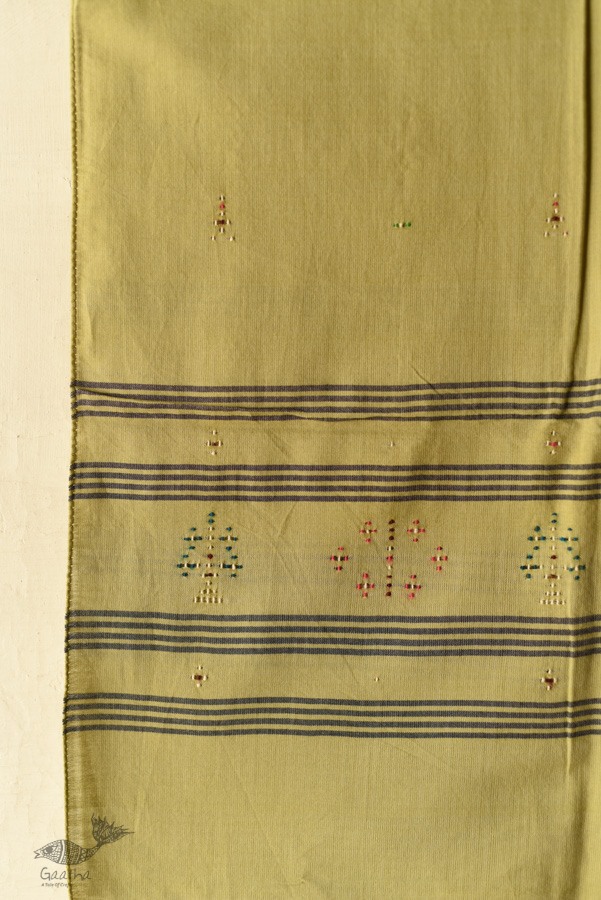 shop Handwoven Tangaliya Cotton Green Stole