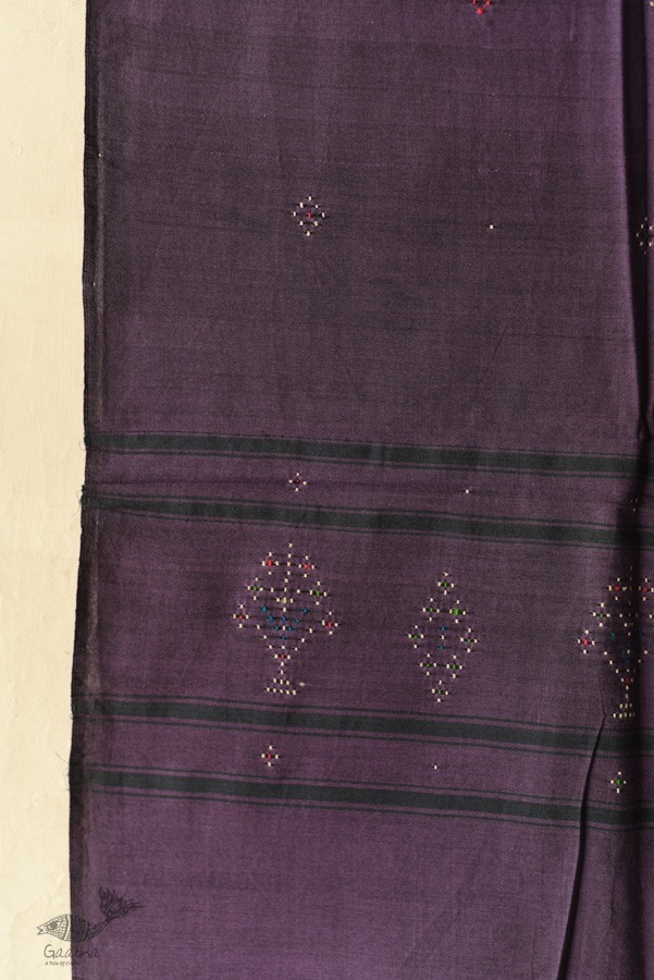 shop Handwoven Tangaliya Cotton Purple Stole