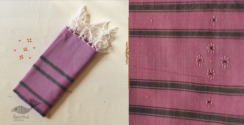 shop Handwoven Tangaliya Cotton Lavender Stole