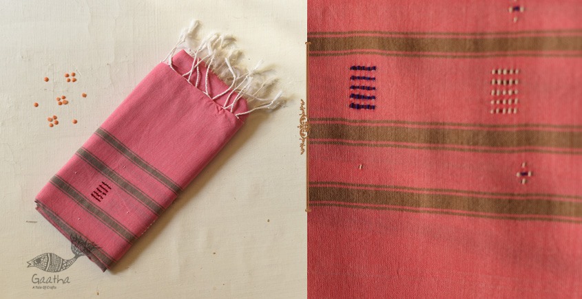 shop Handwoven Tangaliya Cotton Pink Stole