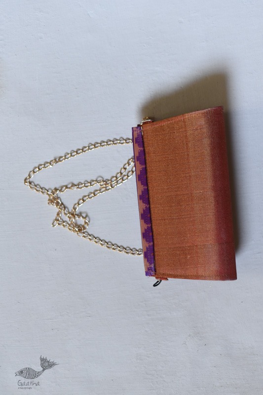 shop handmade Patola Purse / Sling Golden & Purple Bag 