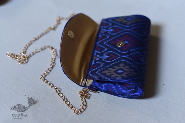 shop handmade Patola Purse / Sling Blue Bag 