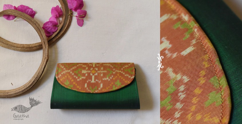 shop handmade Patola Purse / Sling Green & Golden Bag 