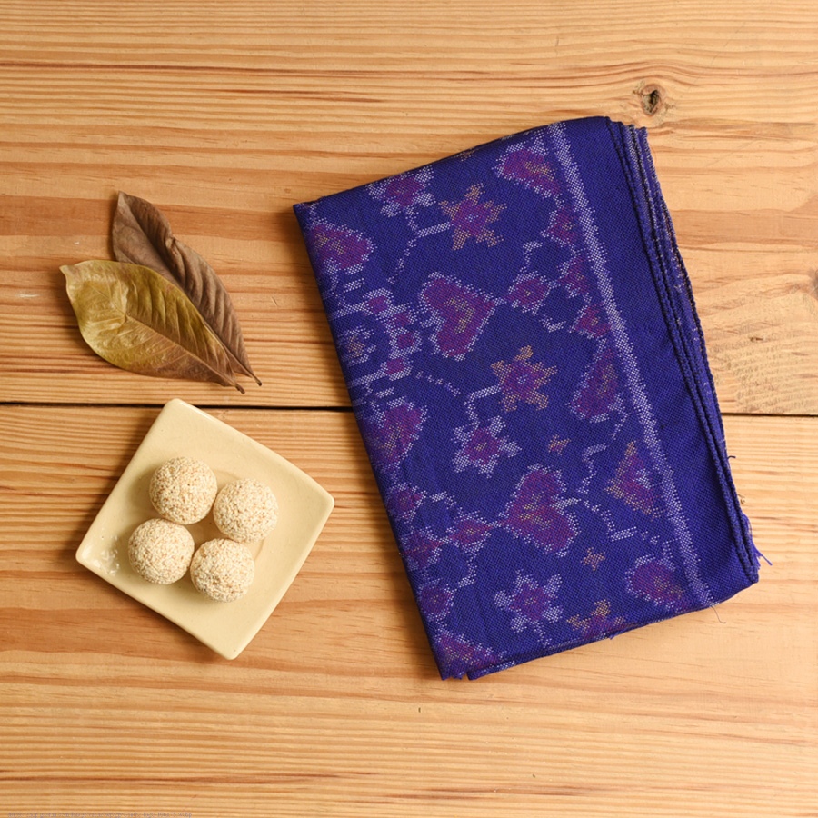 shop Woolen Patola Muffler ~ Blue Traditional