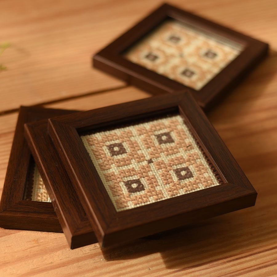 buy Cross Stitch Coaster Set OF Four