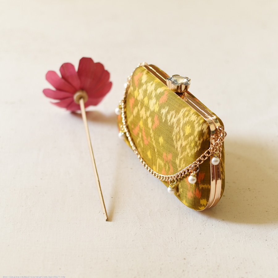 shop Patola Clutch Purse / Golden Sling Bag
