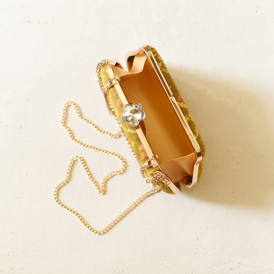 shop Patola Clutch Purse / Golden Sling Bag