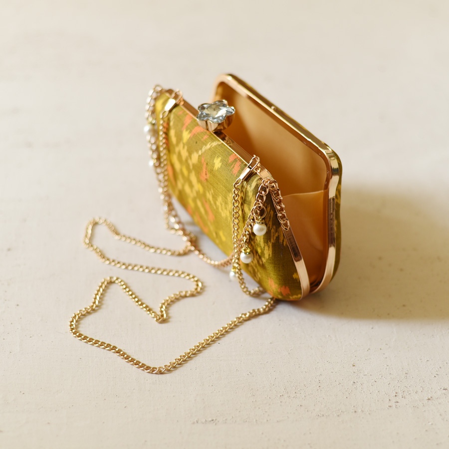 shop Patola Clutch Purse / Golden Sling Bag