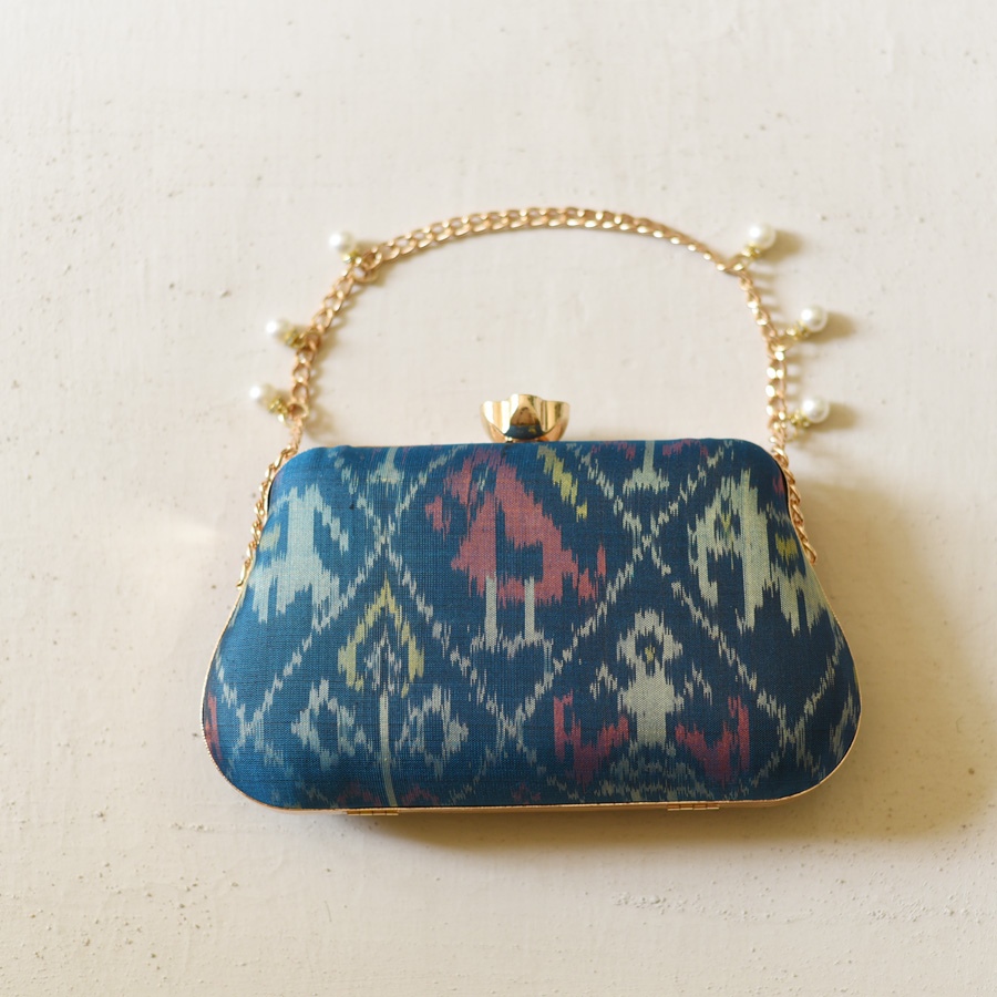 shop Blue Patola Clutch Purse / Sling Bag