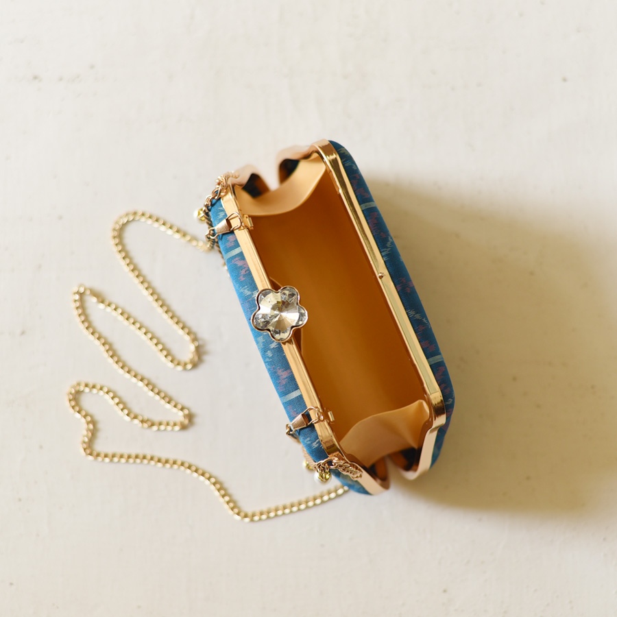 shop Blue Patola Clutch Purse / Sling Bag