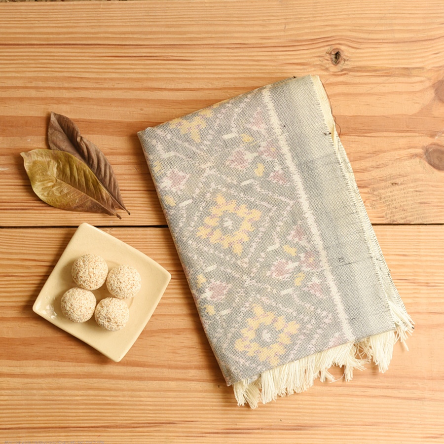 shop Woolen Patola Muffler ~ Grey Diamond