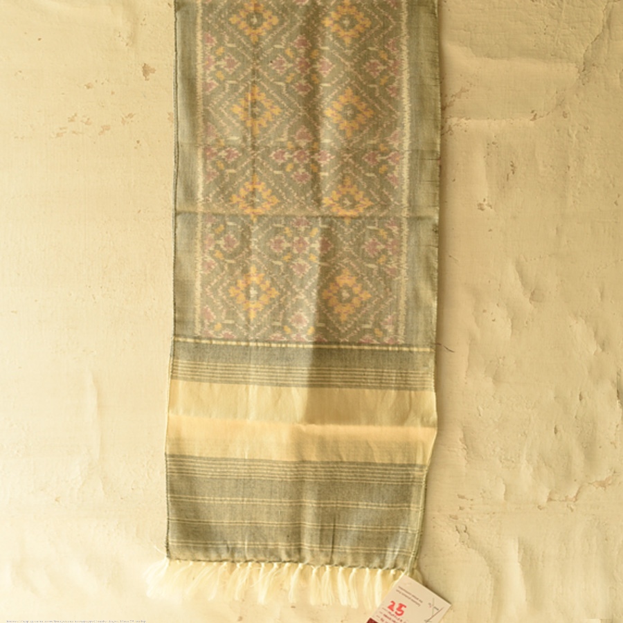 shop Woolen Patola Muffler ~ Grey Diamond