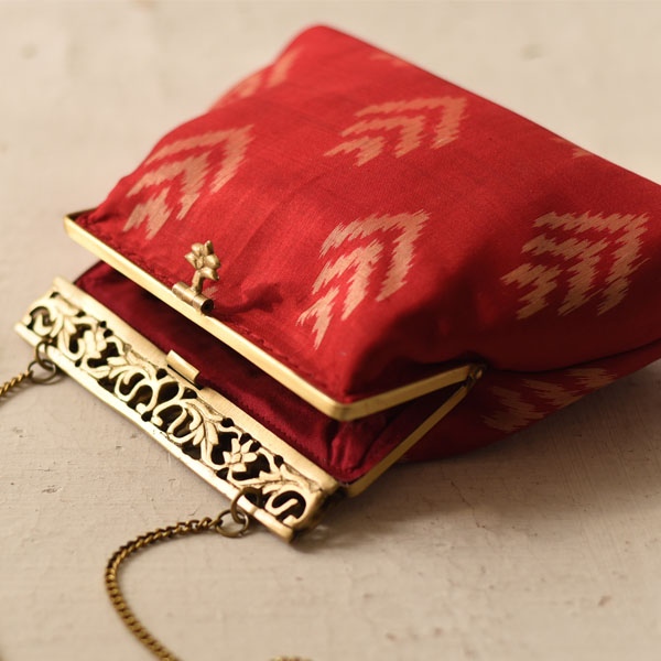 shop Patola Red Clutch Purse