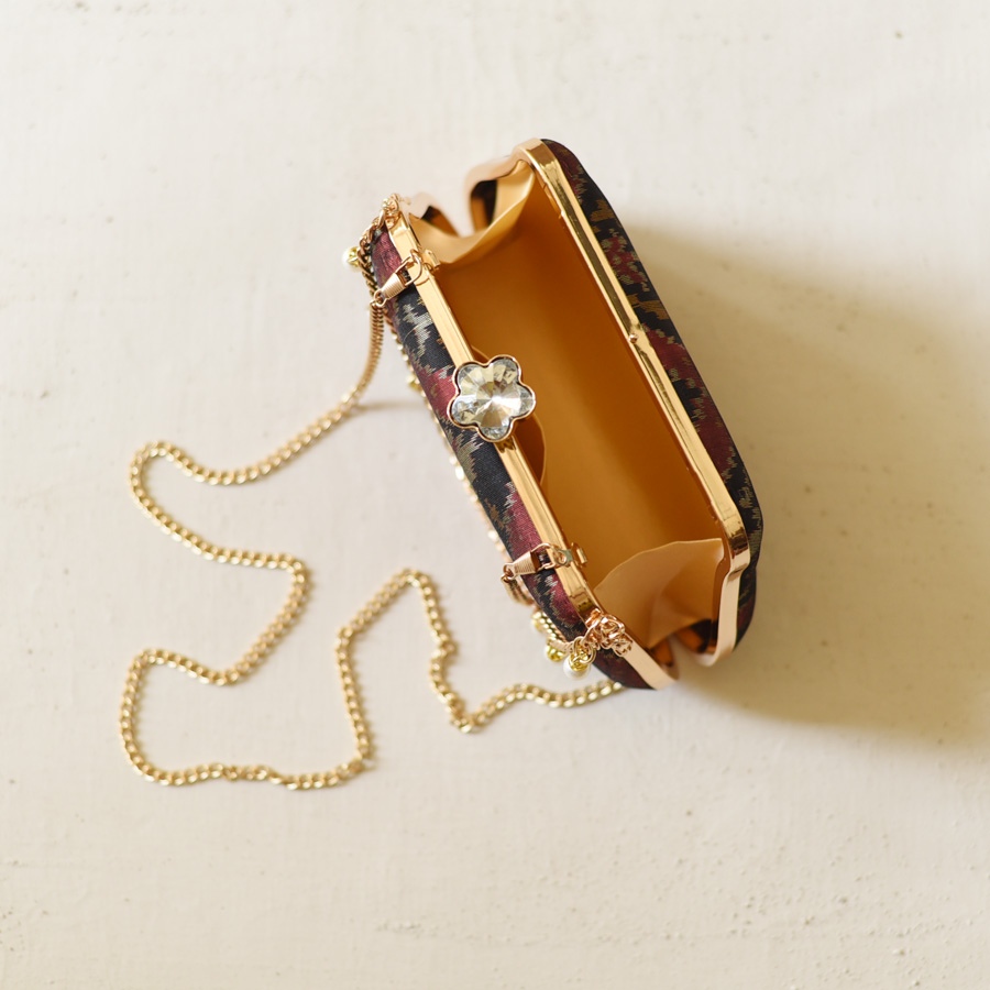 shop Patola Clutch Purse / Black Sling Bag