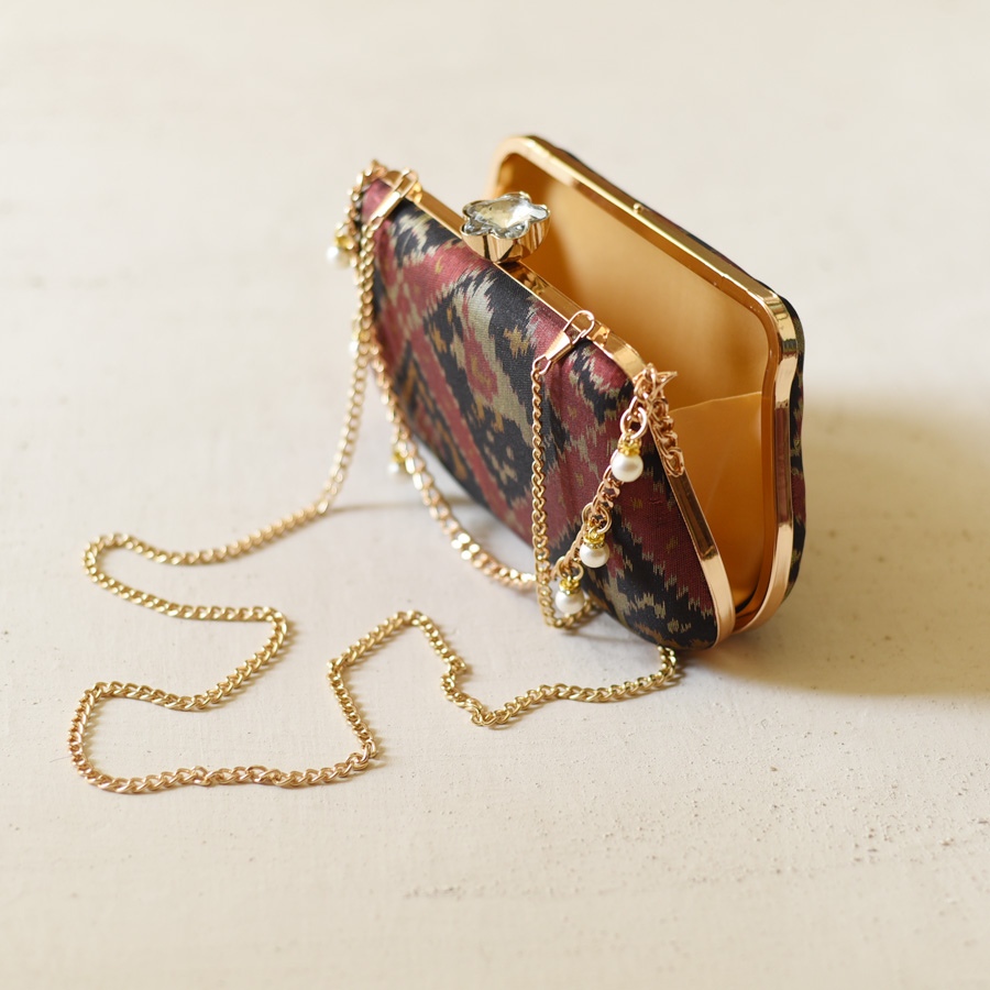 shop Patola Clutch Purse / Black Sling Bag