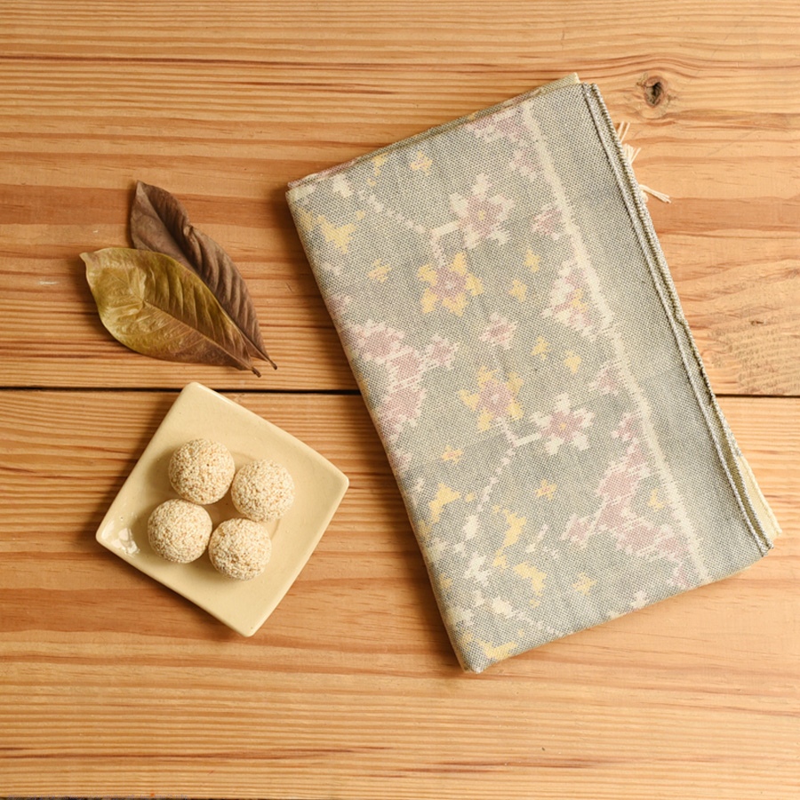 shop Woolen Patola Muffler ~ Grey Traditional