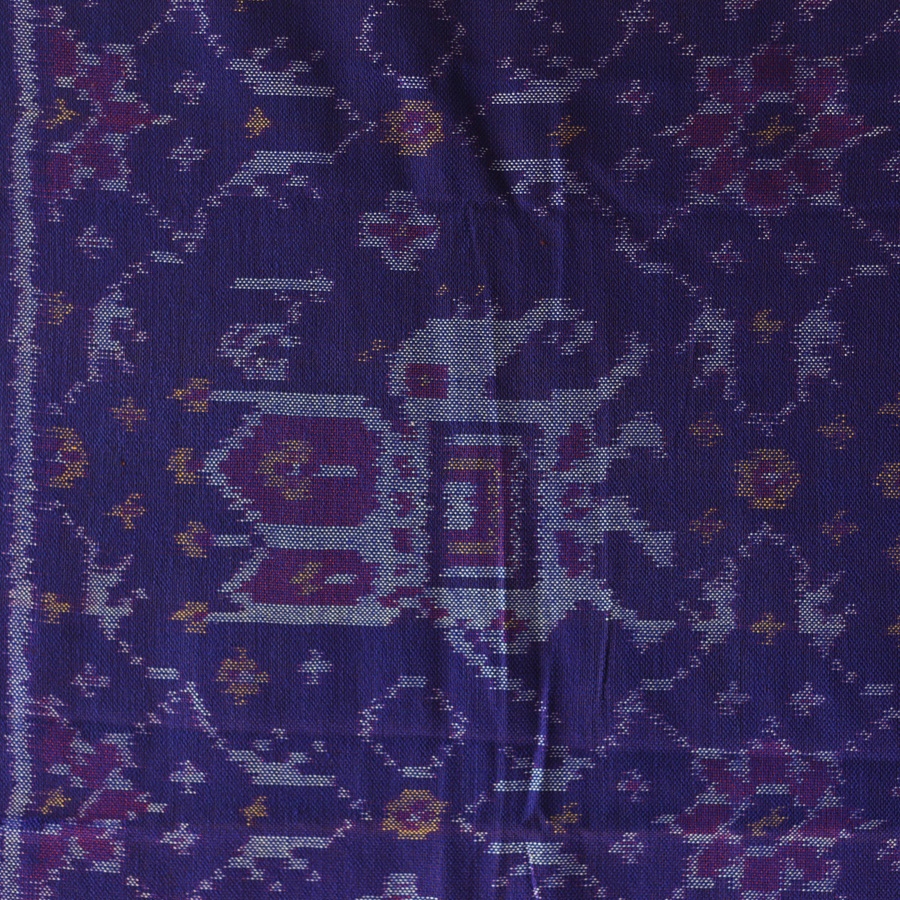 shop Woolen Patola Shawl -Blue Hathi Motif