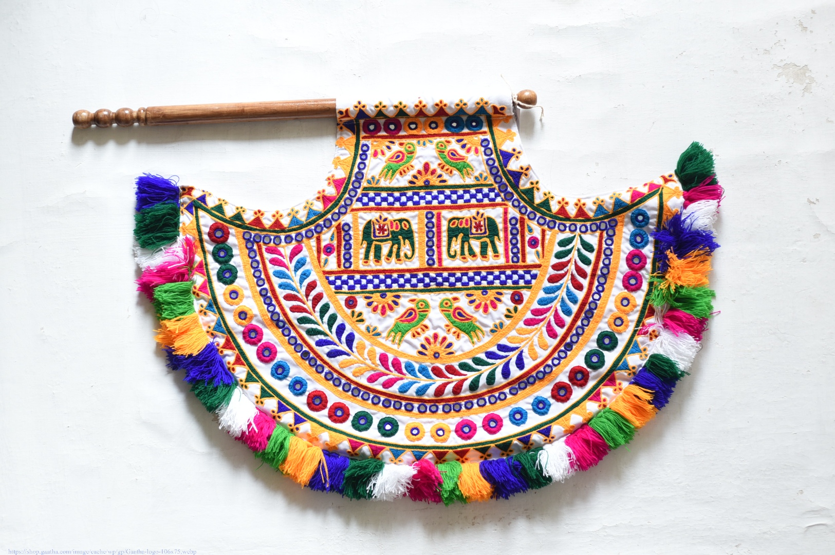 shop Kutchi Embroidered Traditional Fen Wall Hanging / Wall Piece -Vinjano