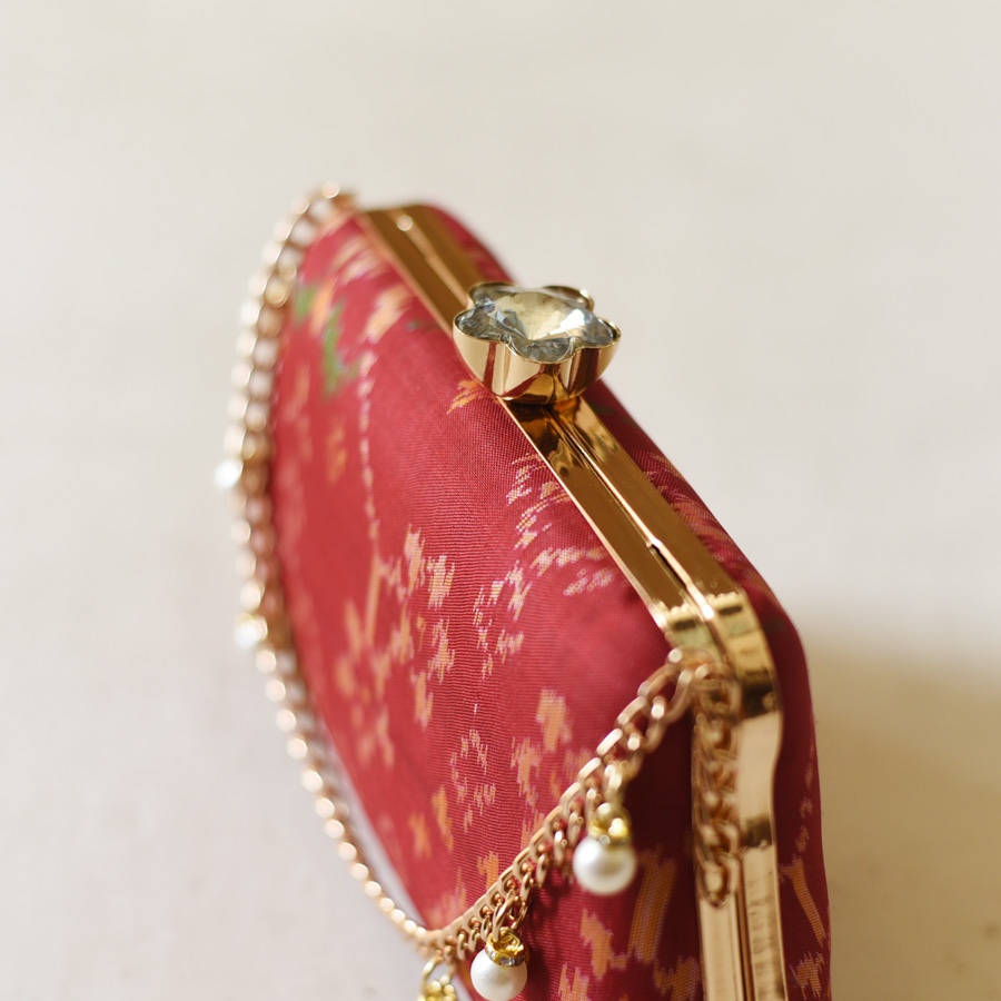 shop Patola Clutch Purse / Sling Bag - Maroon