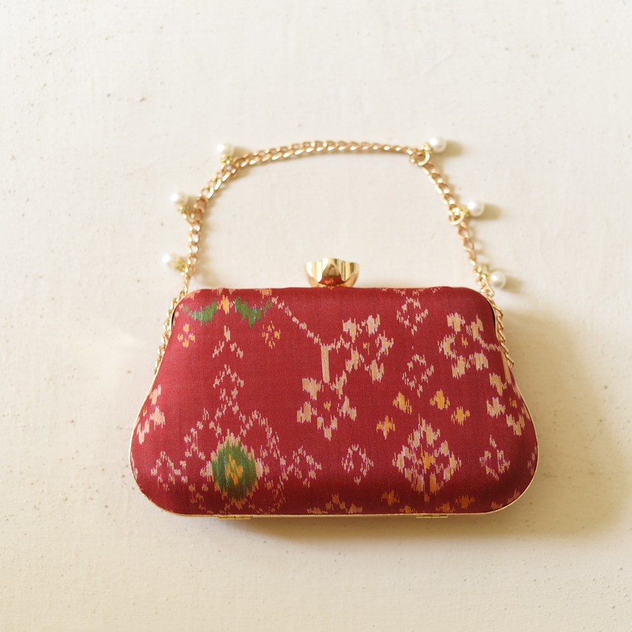 shop Patola Clutch Purse / Sling Bag - Maroon