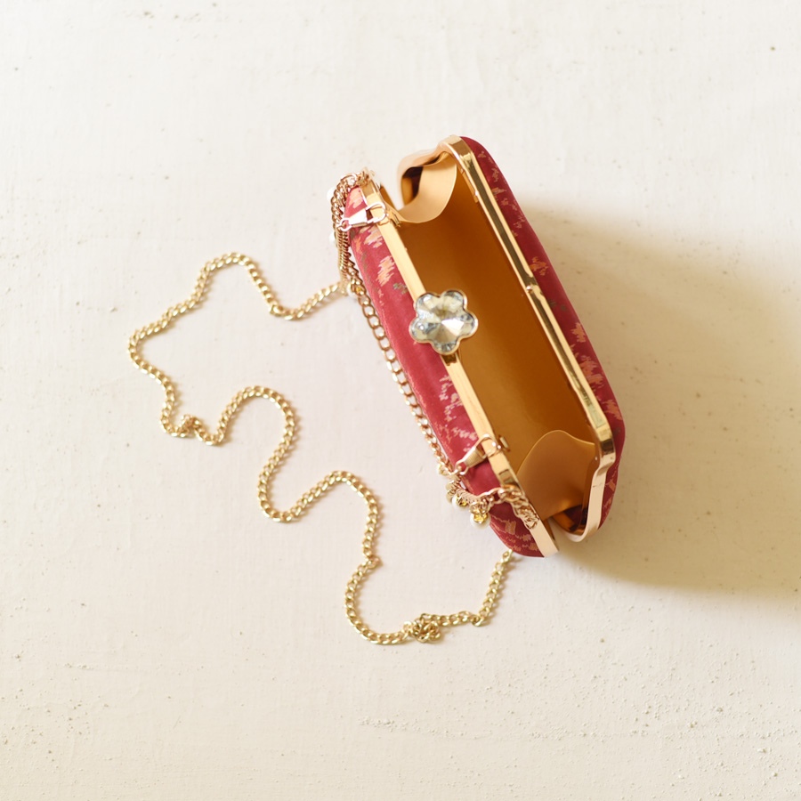 shop Patola Clutch Purse / Sling Bag - Maroon