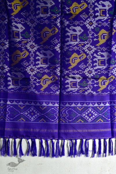 shop pure silk patola royal blue dupatta