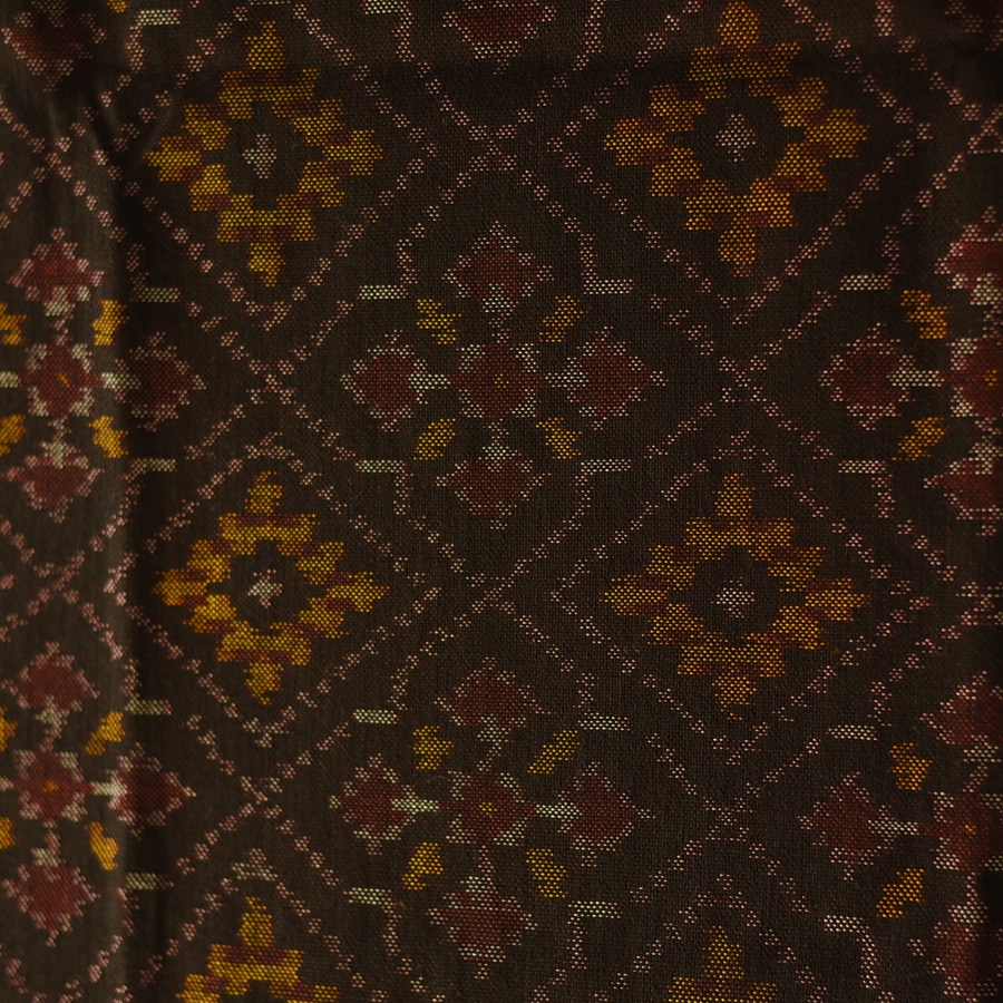 shop Woolen Patola Shawl - Black Diamond Motif