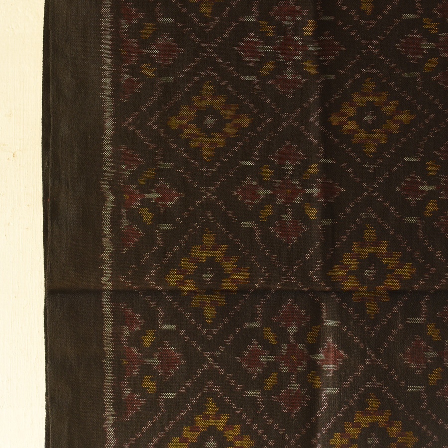 shop Woolen Patola Shawl - Black Diamond Motif