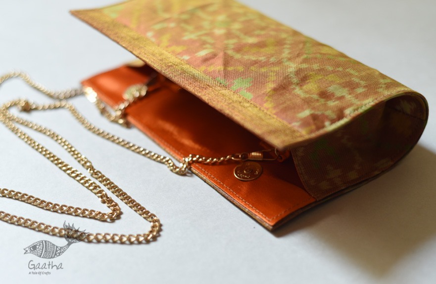 shop handmade patola silk purse Golden
