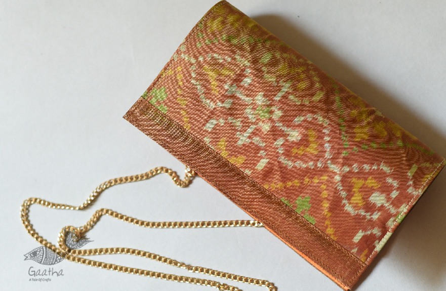 shop handmade patola silk purse Golden