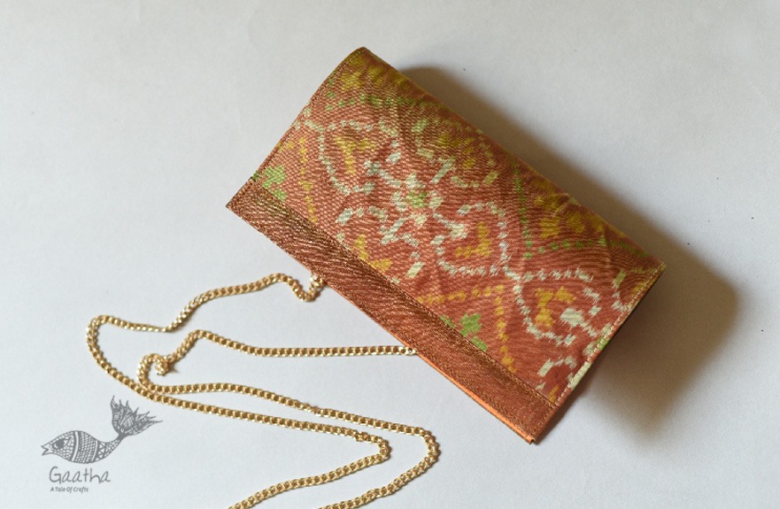 shop handmade patola silk purse Golden