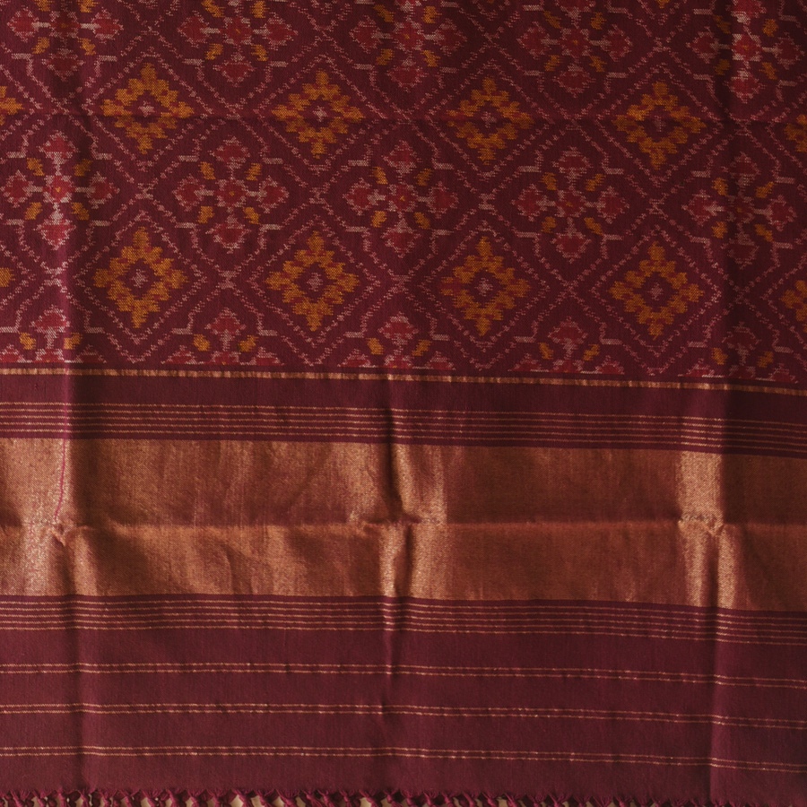 shop Woolen Patola Shawl -Wine 