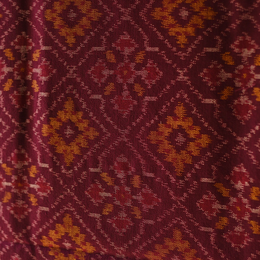 shop Woolen Patola Shawl -Wine 