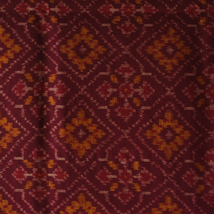 shop Woolen Patola Shawl -Wine 
