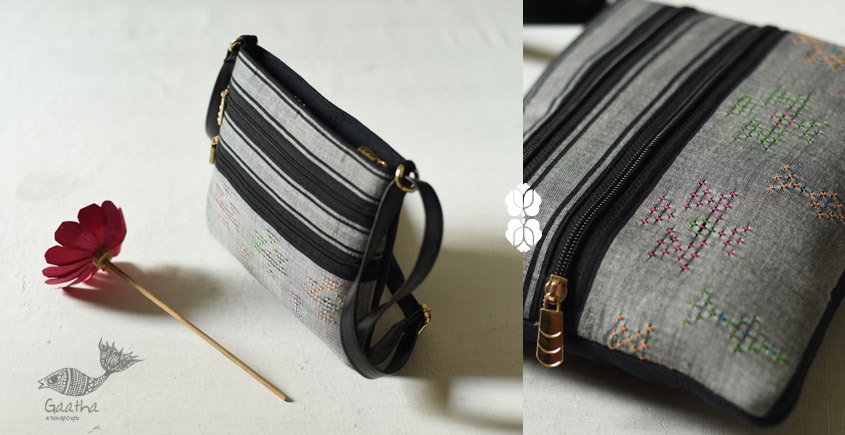 shop Tangaliya Sling Bag - Black & Grey