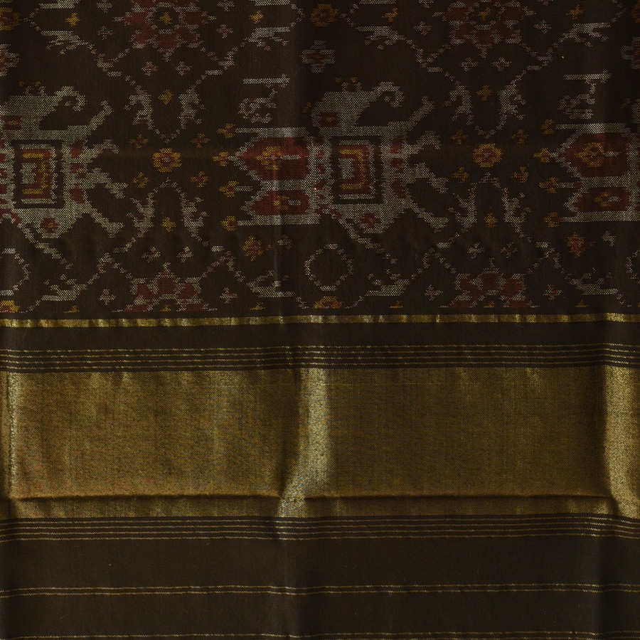 shop Woolen Patola Shawl - Black Hathi Motif