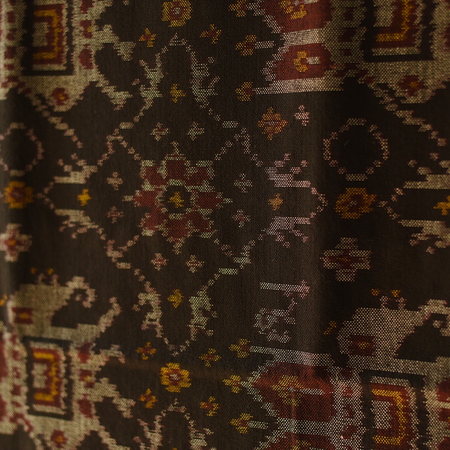 shop Woolen Patola Shawl - Black Hathi Motif