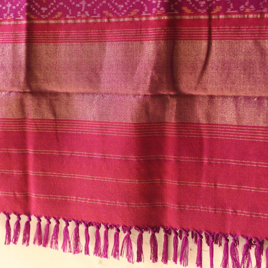 shop Woolen Patola Shawl -Purple 