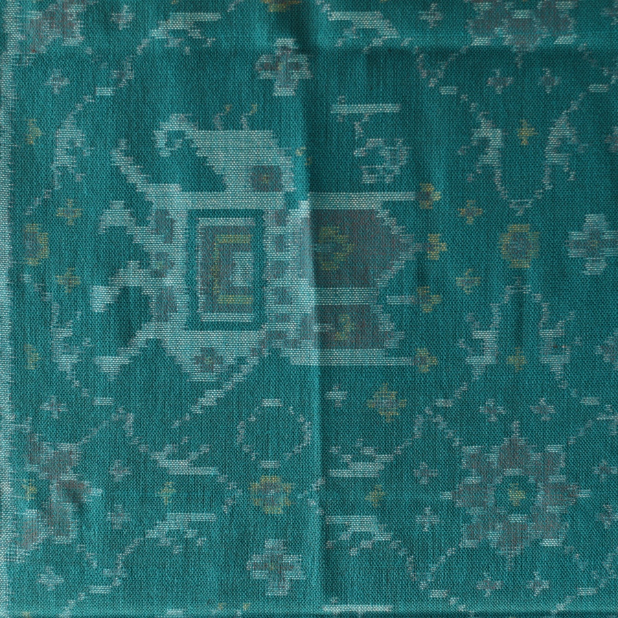 shop Woolen Patola Shawl - Teal Swan Motif