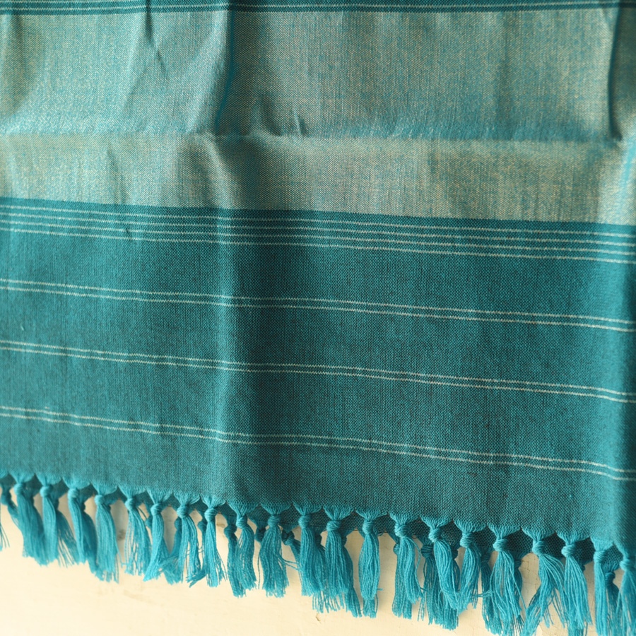shop Woolen Patola Shawl - Teal Swan Motif