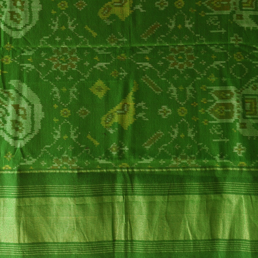 shop Woolen Patola Shawl - Green Swan Motif