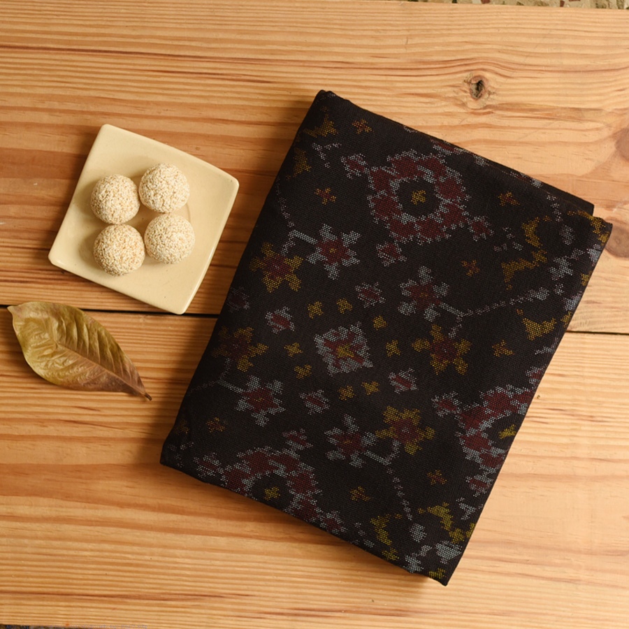 shop Woolen Patola Shawl - Black Traditional