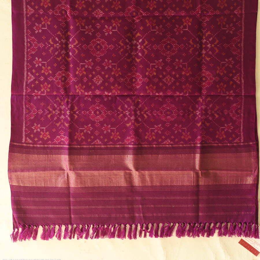 shop Woolen Patola Shawl ~ Purple Traditional
