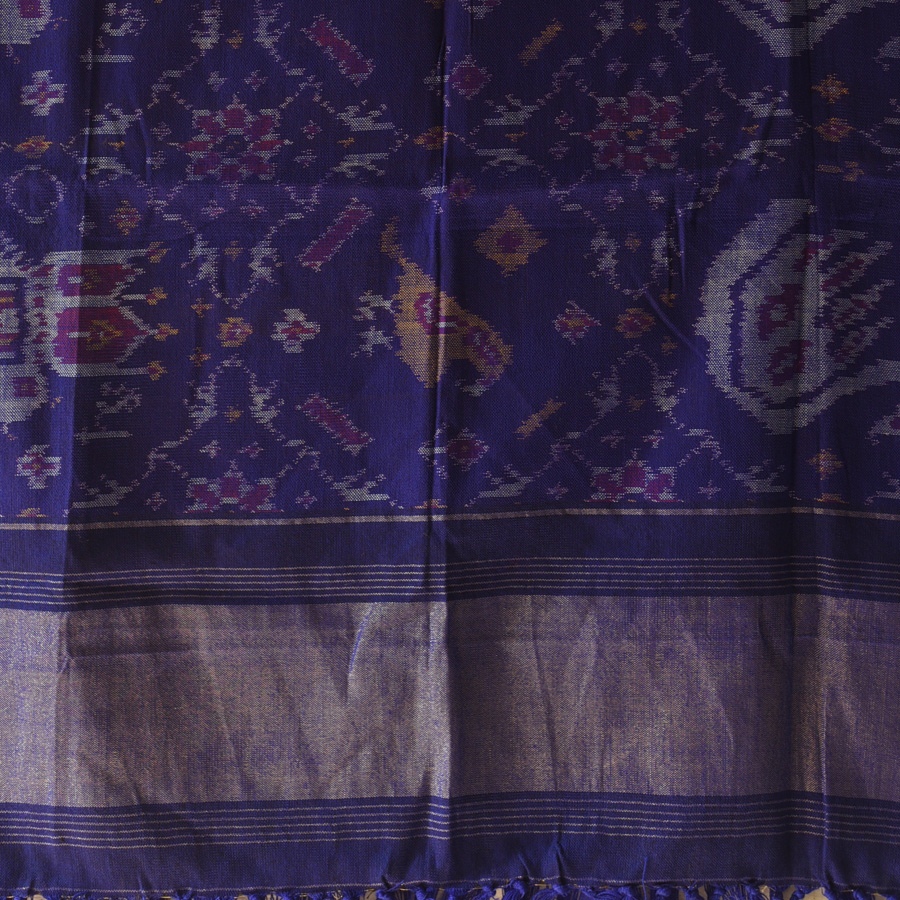 shop Woolen Patola Shawl - Blue Swan Motif