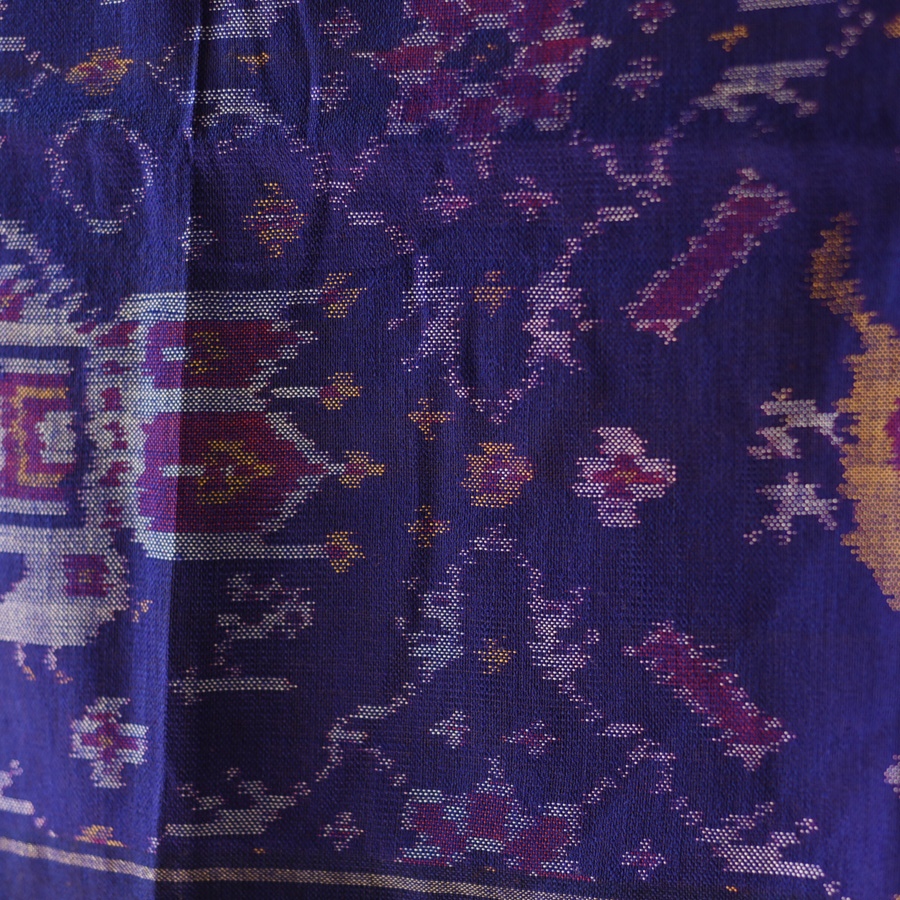 shop Woolen Patola Shawl - Blue Swan Motif