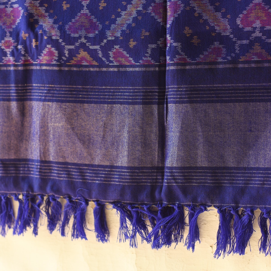 shop Woolen Patola Shawl - Blue Traditional